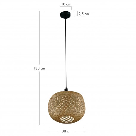 Dijk Lampa Wisząca Bambusowa w Stylu Boho 38x38x35cm Kolor Naturalny 55857-017