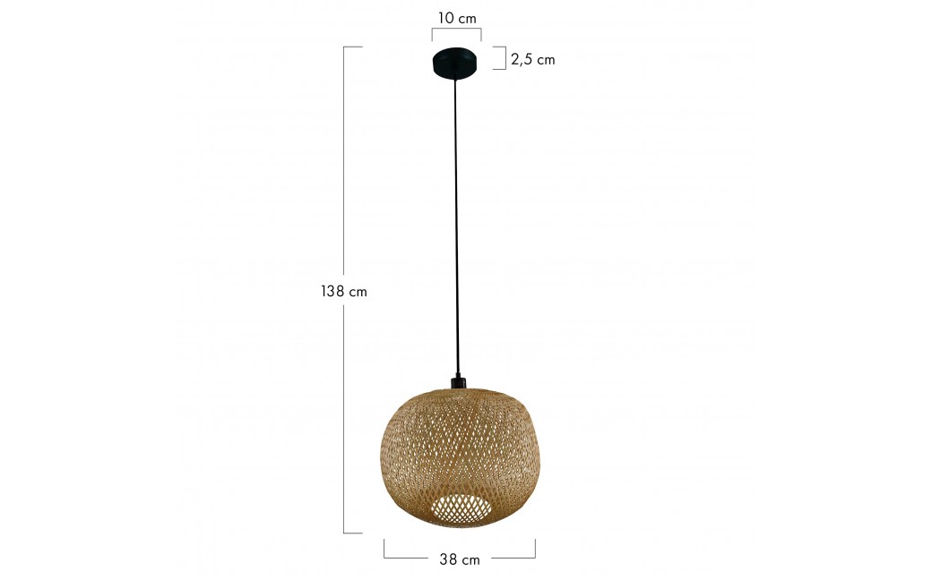 Dijk Lampa Wisząca Bambusowa w Stylu Boho 38x38x35cm Kolor Naturalny 55857-017