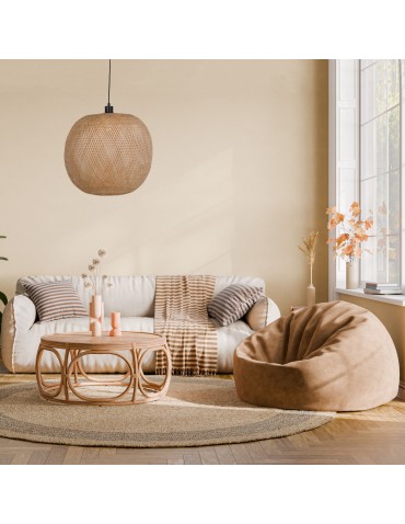 Dijk Bamboo Pendant Lamp in Boho Style 46x46x43cm Natural Color 55858-017