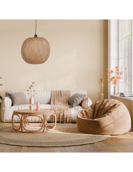 Dijk Bamboo Pendant Lamp in Boho Style 46x46x43cm Natural Color 55858-017