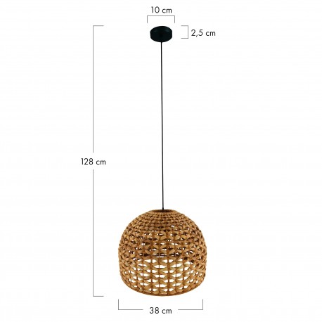 Dijk Lampa Wisząca w Stylu Boho 38x38x28cm Kolor Naturalny 55873-017