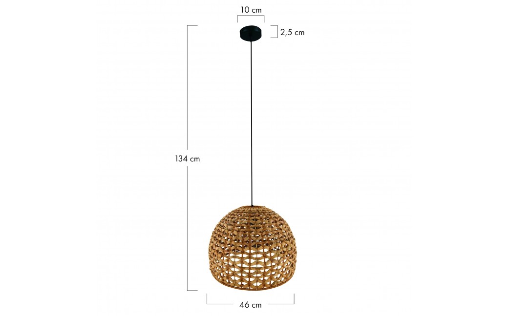 Dijk Lampa Wisząca w Stylu Boho 46x46x34cm Kolor Naturalny 55874-017