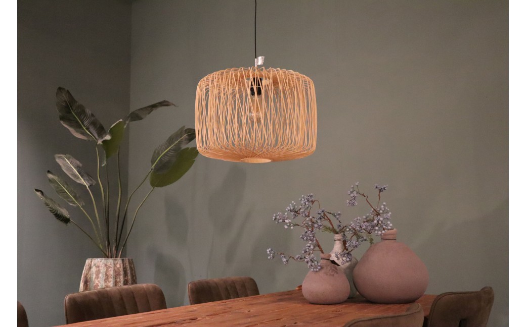 Dijk Lampa Wisząca Bambusowa w Stylu Boho 38x38x28cm Kolor Naturalny 55877-017