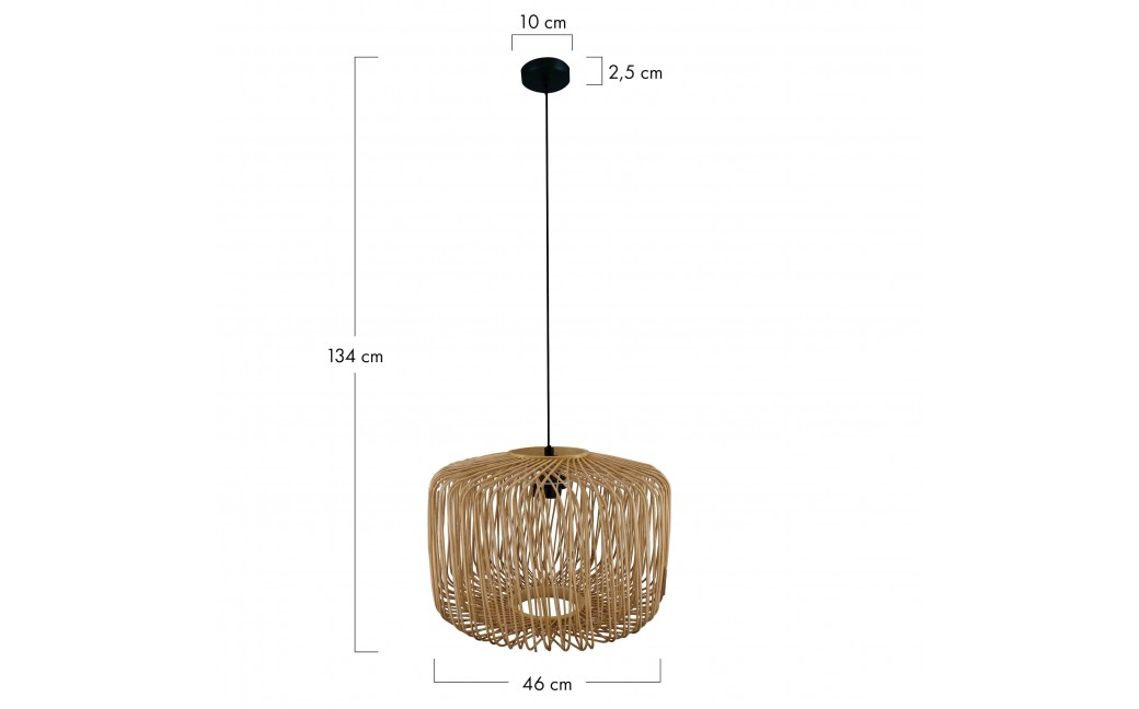 Dijk Lampa Wisząca Bambusowa w Stylu Boho 38x38x28cm Kolor Naturalny 55877-017