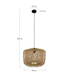 Boho pendant lamps - Dijk Bamboo Pendant Lamp in Boho Style 38x38x28cm Natural Color 55877-017. - product 10