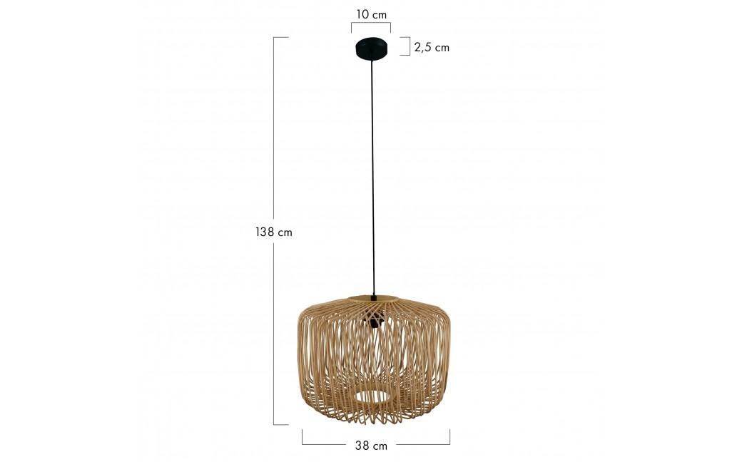 Dijk Lampa Wisząca Bambusowa w Stylu Boho 38x38x28cm Kolor Naturalny 55877-017