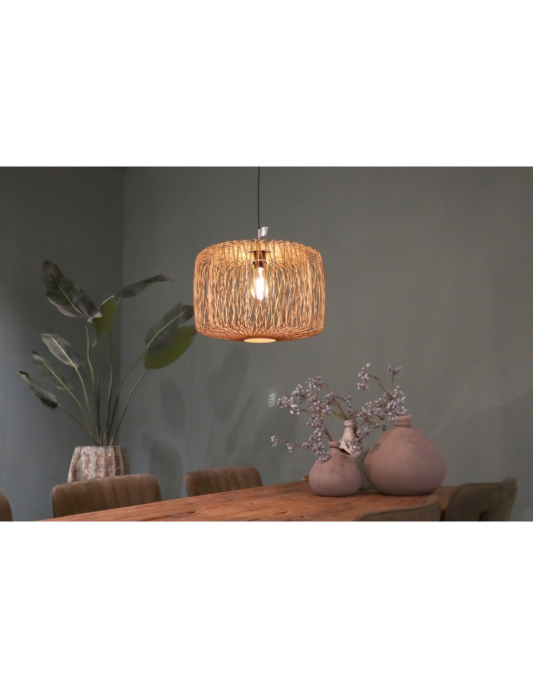 Boho pendant lamps - Dijk Bamboo Pendant Lamp in Boho Style 46x46x34cm Natural Color 55878-017. - product kolory-swiatla.pl 3