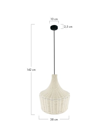 Dijk Lampa Wisząca Bawełniana 38x38x42cm Kolor Biały 102392 - produkt 2