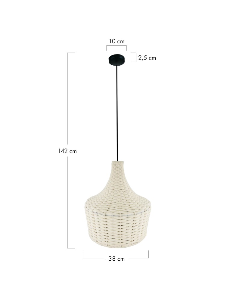 Boho pendant lamps - Dijk Cotton Pendant Lamp 38x38x42cm Color White 102392 - product kolory-swiatla.pl 2