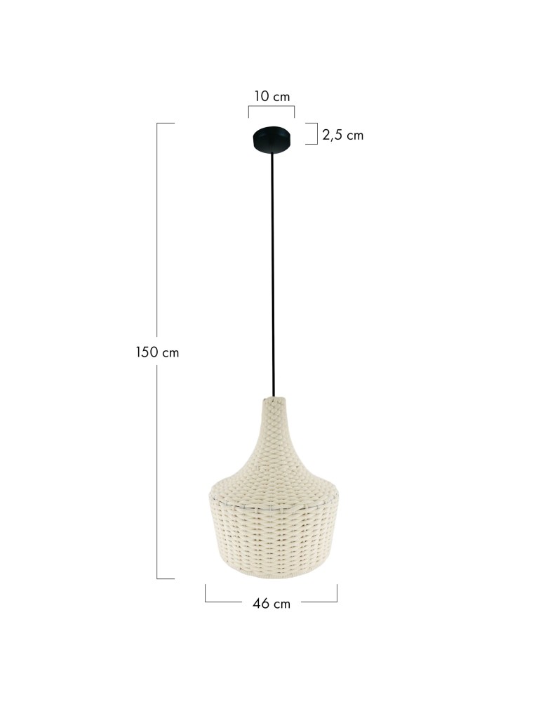 Boho pendant lamps - Dijk Cotton Pendant Lamp 38x38x42cm Color White 102392 - product kolory-swiatla.pl 5