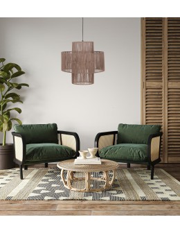 Dijk Pendant Lamp in Boho Style 40x40x41cm Color Natural 104665