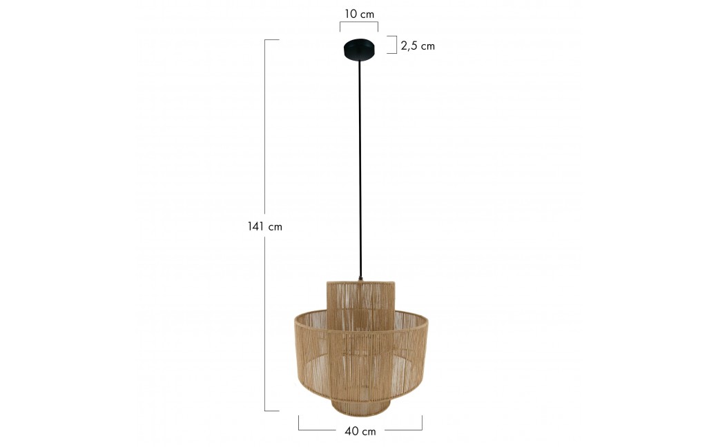 Dijk Lampa Wisząca w Stylu Boho 40x40x41cm Kolor Naturalny 104665