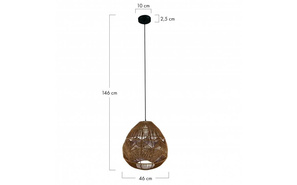 Dijk Lampa Wisząca w Stylu Boho 46x46x46cm Kolor Naturalny 55866-017