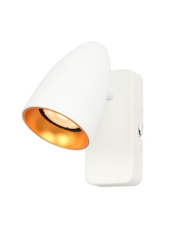Italux Tino Wall lamp 1xGU10 10W White, gold WL-36748-1-WH-GD