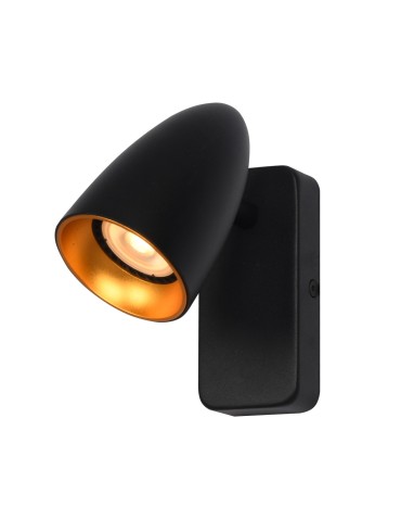 Italux Tino Wall lamp 1xGU10 10W Black, gold WL-36748-1R-BK-GD