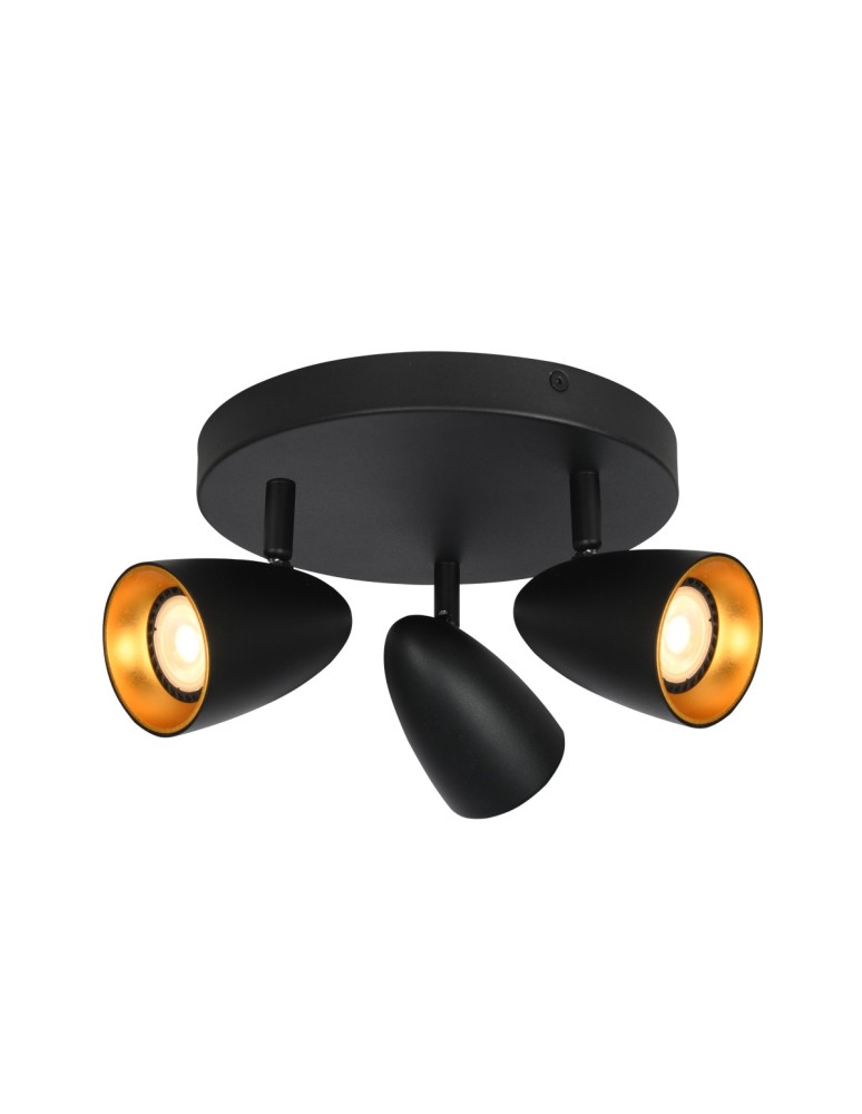 Adjustable ceiling lamps - spots - Italux Tino Spotlight/Spot 3xGU10 10W Black, Gold SPL-36748-3R-BK-GD - product kolory-swiatla.pl 1