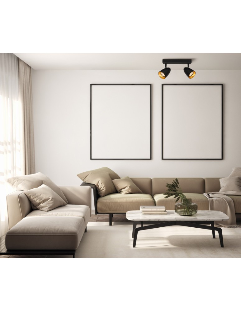 Adjustable ceiling lamps - spots - Italux Tino Spotlight/Spot 2xGU10 10W Black, Gold SPL-36748-2-BK-GD - product kolory-swiatla.pl 2