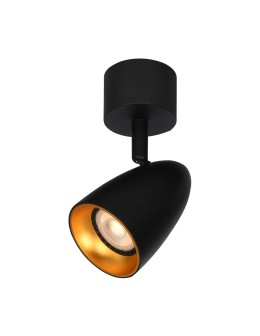 Italux Tino Reflektorek/Spot 1xGU10 10W Czarny, złoty SPL-36748-1R-BK-GD