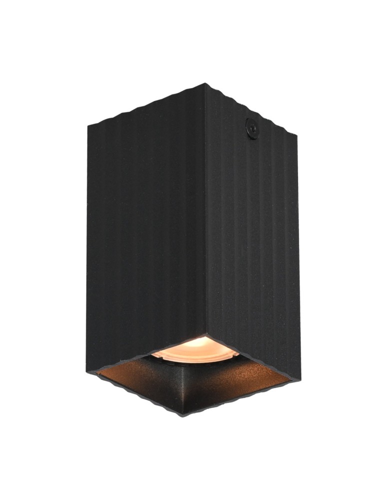 Square ceiling luminaires - Italux Tecno Surface Mounted 1xGU10 10W Black, Gold CLN-37492-S-BK - product kolory-swiatla.pl 1