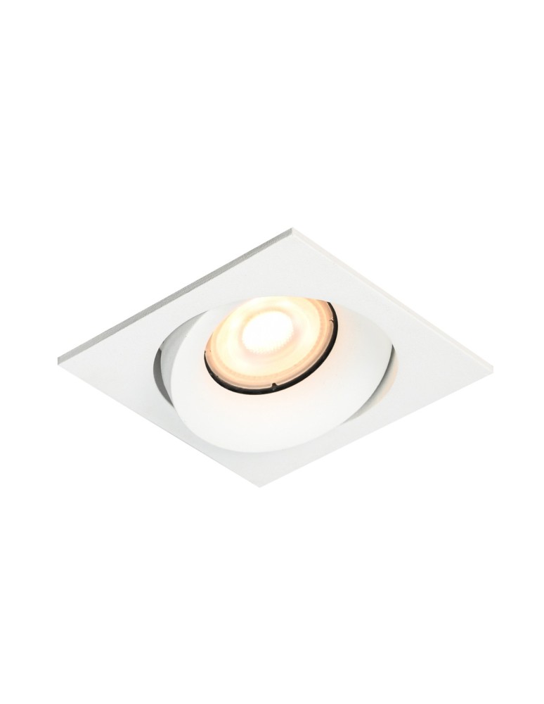 Square flush-mounted lamps - Italux Ponar Flush Mounted Ceiling 1xGU10 10W White Sandblasted DL-26451-GU10-WH - product kolory-swiatla.pl 1