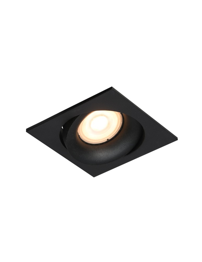 Square flush-mounted lamps - Italux Ponar Flush Mounted Ceiling 1xGU10 10W Black Sandblasted DL-26451-GU10-BK - product kolory-swiatla.pl 1