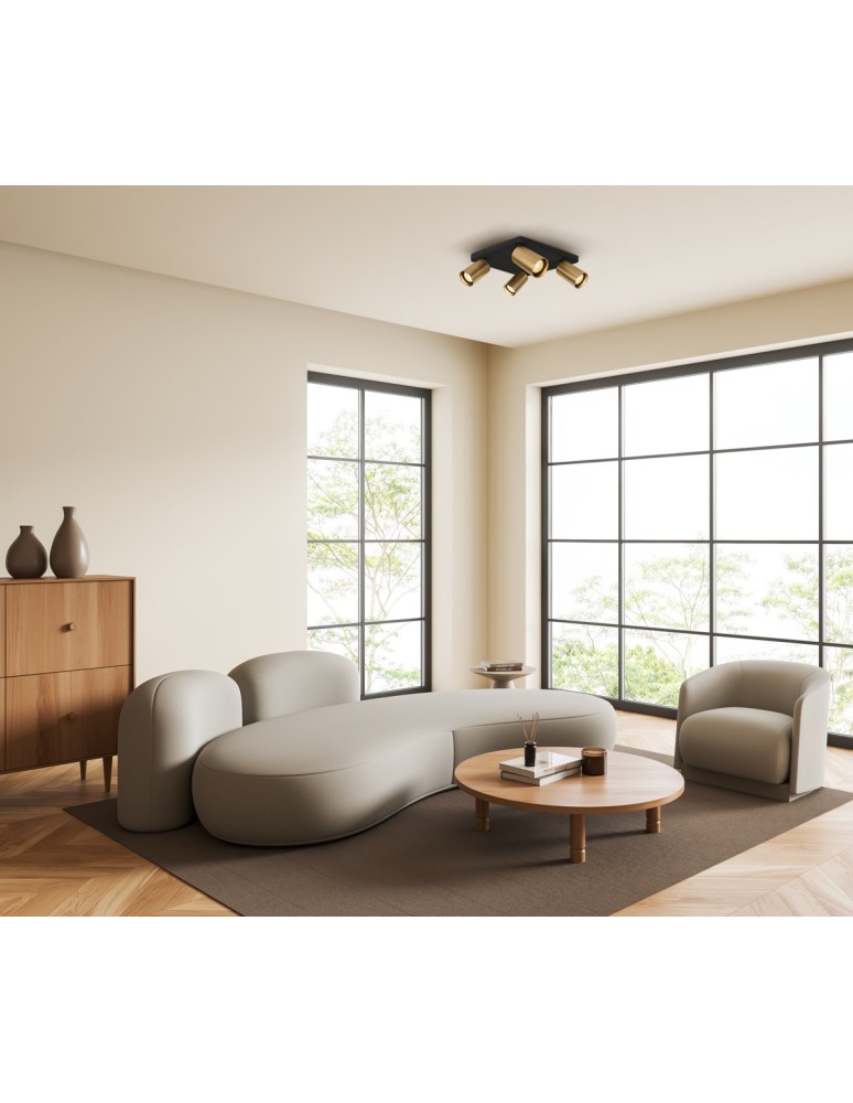 Adjustable ceiling lamps - spots - Italux Nesto Spotlight/Spot 4xGU10 10W Black, Brass SPL-23436-4S-BK-BRSS - product kolory-swiatla.pl 2