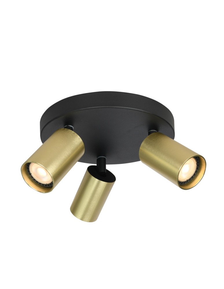 Adjustable ceiling lamps - spots - Italux Nesto Spotlight/Spot 3xGU10 10W Black, Brass SPL-23436-3R-BK-BRSS - product kolory-swiatla.pl 1