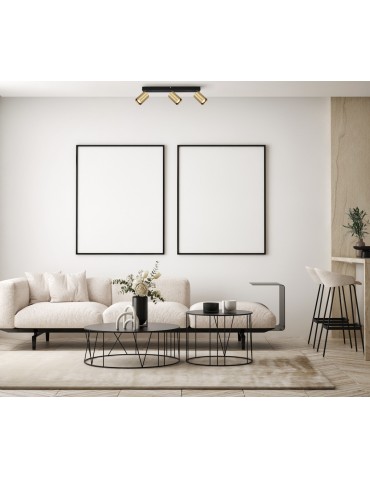 Italux Nesto Reflektorek/Spot 3xGU10 10W Czarny, mosiężny SPL-23436-3-BK-GD - produkt 2