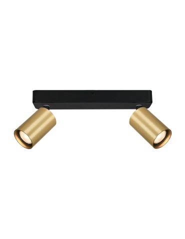 Italux Nesto Reflektorek/Spot 2xGU10 10W Czarny, mosiężny SPL-23436-2-BK-GD