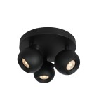 Adjustable ceiling lamps - spots - Italux Lafin Spotlight/Spot 3xGU10 10W Black Sandblasted SPL-45379-3R-BK - product 1