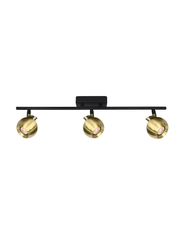 Adjustable ceiling lamps - spots - Italux Lafin Spotlight/Spot 3xGU10 10W Black, Brass SPL-45379-3-BK-BRSS - product kolory-swiatla.pl 1