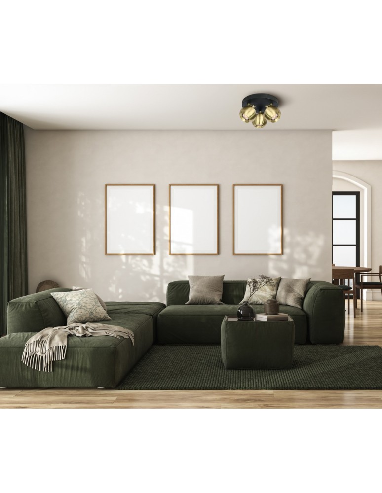 Adjustable ceiling lamps - spots - Italux Lafin Spotlight/Spot 3xGU10 10W Black, Gold SPL-45379-3R-BK-GD - product kolory-swiatla.pl 2