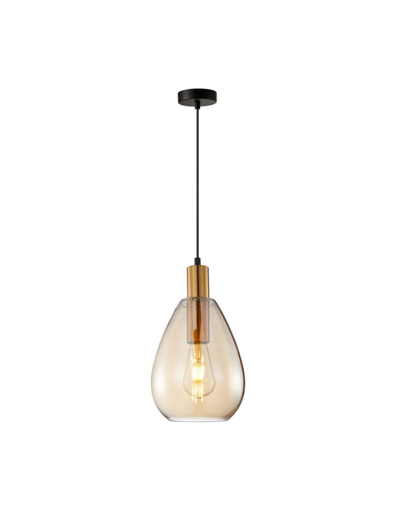 Single pendant lamps - Italux Zulo Pendant 1xE27 40W Brass PND-27812-BRO-AMB - product kolory-swiatla.pl 1