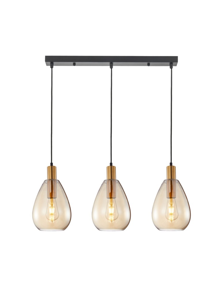 Pendant lamps on a strip - Italux Zulo Pendant 3xE27 40W Brass PND-27812-3-BRO-AMB - product kolory-swiatla.pl 1