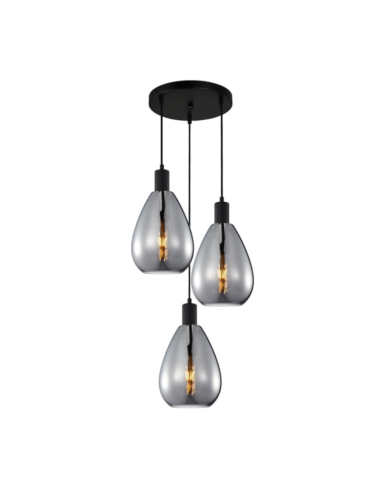 Triple pendant lamps - Italux Zulo Pendant 3xE27 40W Black PND-27812-3A-BK-SG - product kolory-swiatla.pl 1