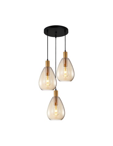 Italux Zulo Pendant 3xE27 40W Brass PND-27812-3A-BRO-AMB