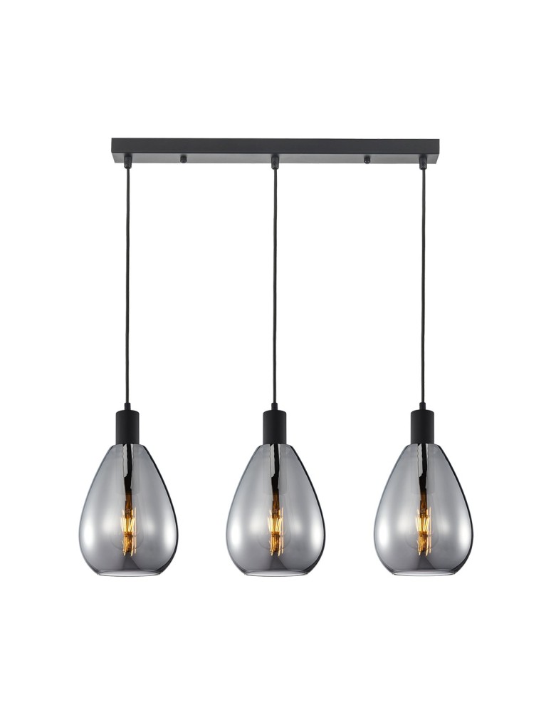 Pendant lamps on a strip - Italux Zulo Pendant 3xE27 40W Black PND-27812-3-BK-SG - product kolory-swiatla.pl 1