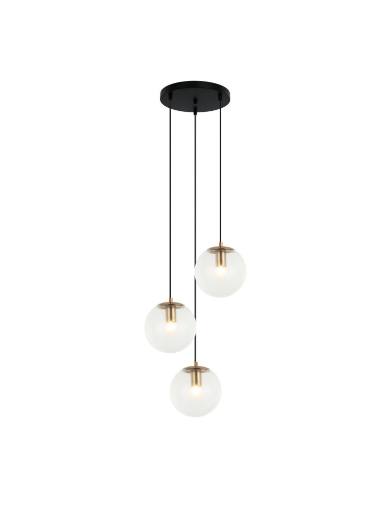 Triple pendant lamps - Italux Sarpo Pendant 3xE27 40W Brass PND-58867-3S-BK-BRO - product kolory-swiatla.pl 1