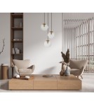 Triple pendant lamps - Italux Sarpo Pendant 3xE27 40W Brass PND-58867-3S-BK-BRO - product 3