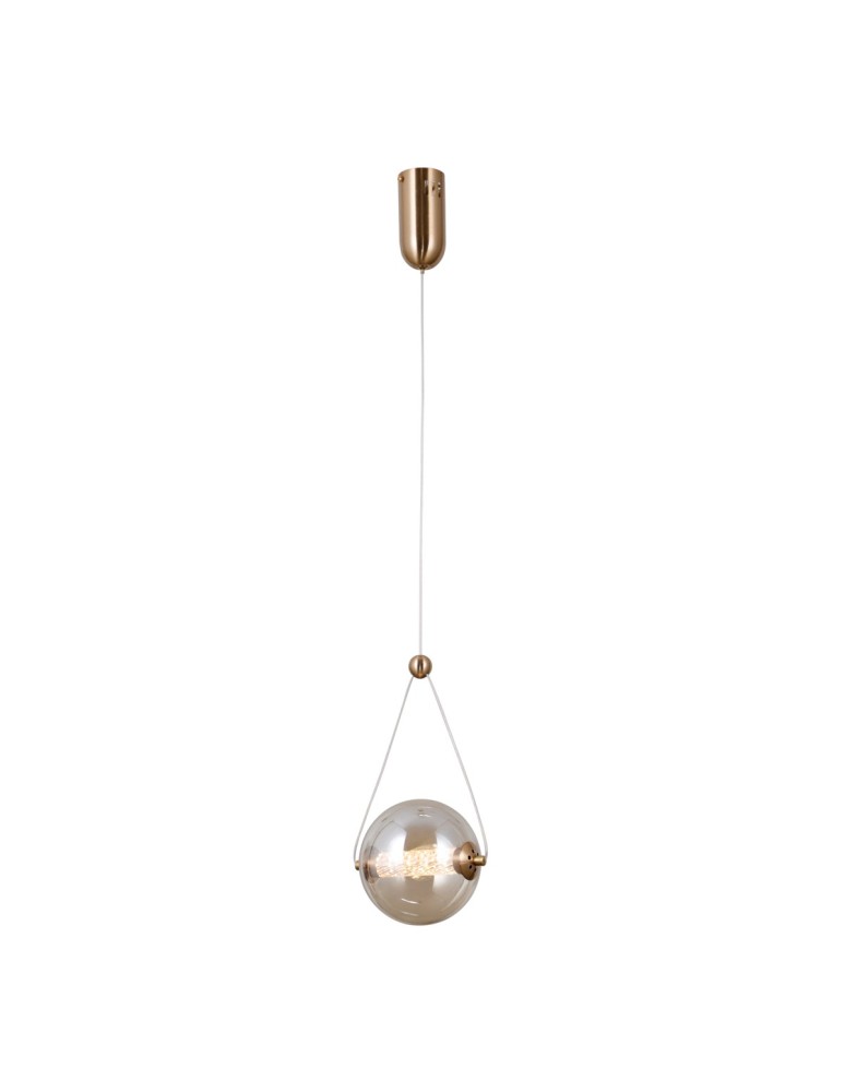 Pendant lamps spheres - Italux Rastia Pendant 1xLED 6W 550 lm 3000K (Warm White) Gold PND-34361-S-HBR-AMB - product kolory-swiatla.pl 2