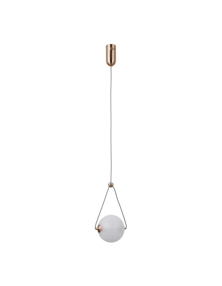 Pendant lamps spheres - Italux Rastia Pendant 1xLED 6W 650 lm 3000K (Warm White) Gold PND-34361-S-HBR-OPAL - product kolory-swiatla.pl 4