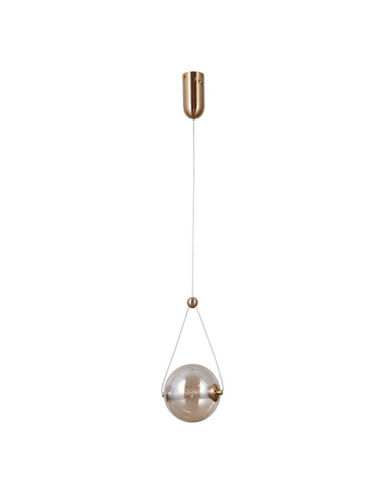 Pendant lamps spheres - Italux Rastia Pendant 1xLED 6W 550 lm 3000K (Warm White) Gold PND-34361-S-HBR-AMB - product kolory-swiatla.pl 3