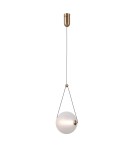 Pendant lamps spheres - Italux Rastia Pendant 1xLED 9W 975 lm 3000K (Warm White) Gold PND-34361-M-HBR-OPAL - product 2