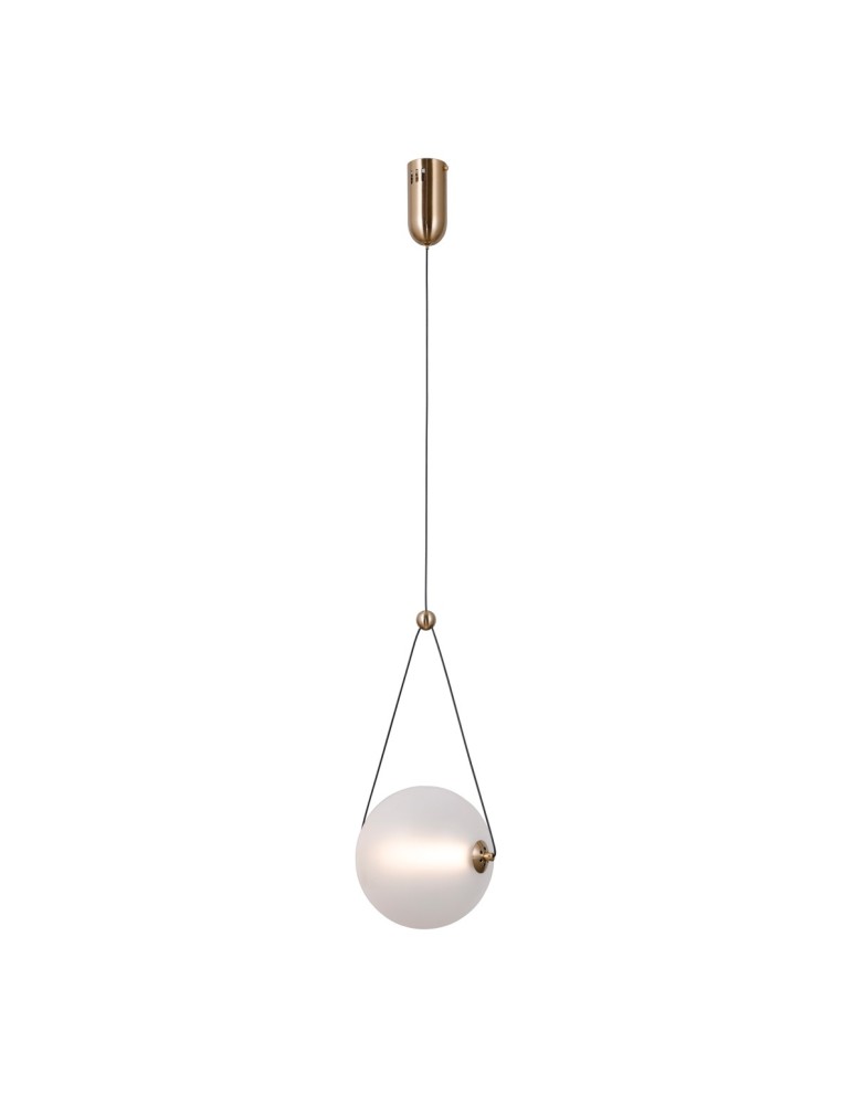 Pendant lamps spheres - Italux Rastia Pendant 1xLED 9W 975 lm 3000K (Warm White) Gold PND-34361-M-HBR-OPAL - product kolory-swiatla.pl 2