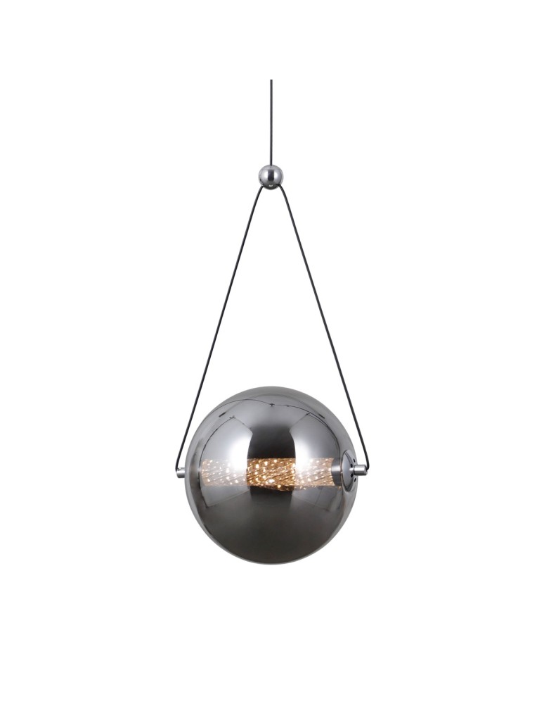 Pendant lamps spheres - Italux Rastia Pendant 1xLED 9W 270 lm 3000K (Warm White) chrome PND-34361-M-CH-SG - product kolory-swiatla.pl 1