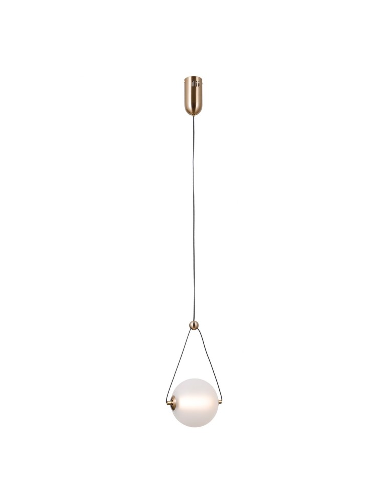 Pendant lamps spheres - Italux Rastia Pendant 1xLED 6W 650 lm 3000K (Warm White) Gold PND-34361-S-HBR-OPAL - product kolory-swiatla.pl 2