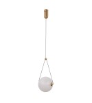 Pendant lamps spheres - Italux Rastia Pendant 1xLED 9W 975 lm 3000K (Warm White) Gold PND-34361-M-HBR-OPAL - product 3