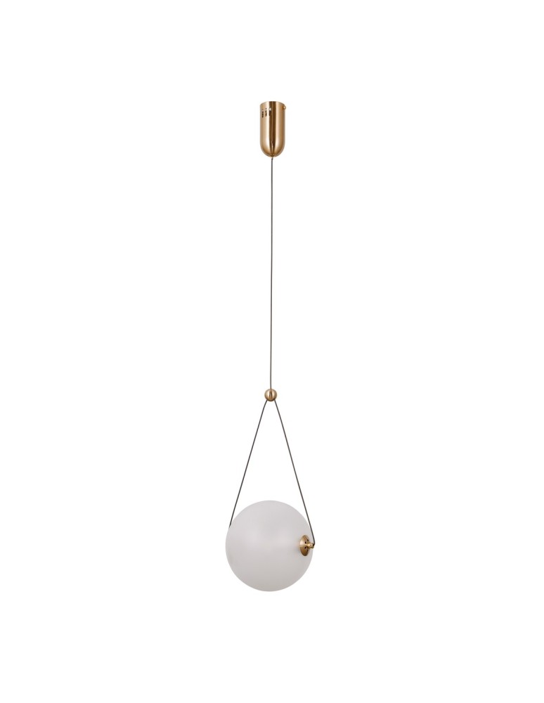 Pendant lamps spheres - Italux Rastia Pendant 1xLED 9W 975 lm 3000K (Warm White) Gold PND-34361-M-HBR-OPAL - product kolory-swiatla.pl 3