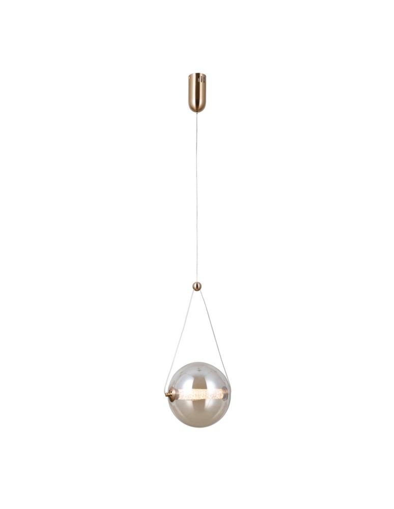 Pendant lamps spheres - Italux Rastia Pendant 1xLED 9W 825 lm 3000K (Warm White) Gold PND-34361-M-HBR-AMB - product kolory-swiatla.pl 3