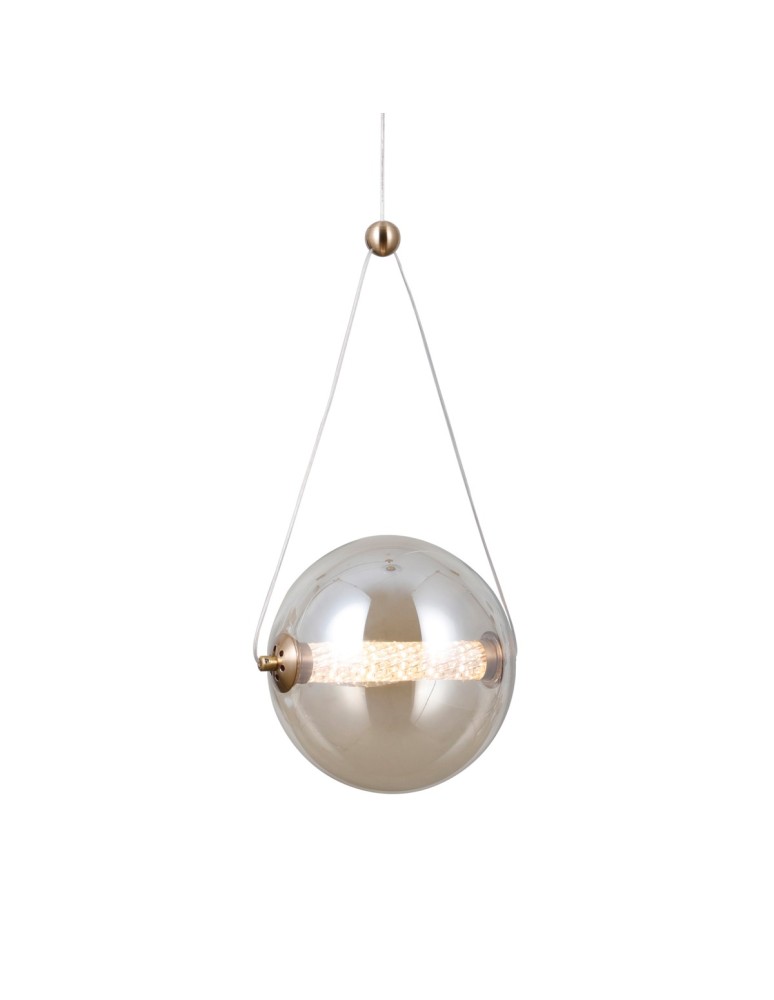 Pendant lamps spheres - Italux Rastia Pendant 1xLED 9W 825 lm 3000K (Warm White) Gold PND-34361-M-HBR-AMB - product kolory-swiatla.pl 1